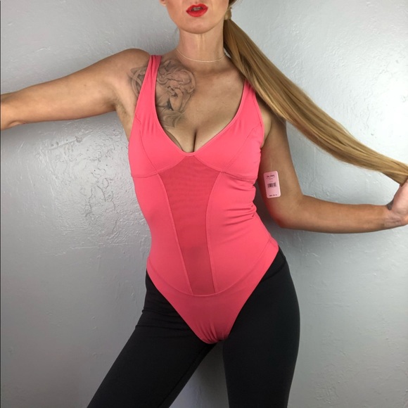 FREE PEOPLE Thong NWT Coral Pink Leotard XS - Picture 4 of 15